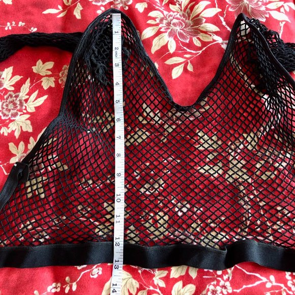 NWOT Black Sheer Mesh Crop Top & Bikini Set with Sexy Zipper Detail - One Size - Picture 10 of 15